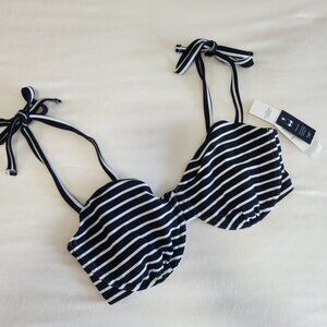 NWT Abercrombie Curve Love Striped Underwire Bikini Top M